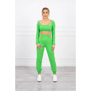 Set with a top blouse green neon