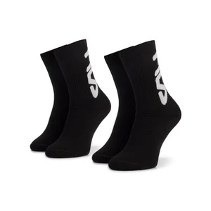 Sada 2 párů vysokých ponožek unisex FILA - Calza F9598 Black 200