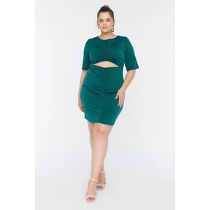 Trendyol Curve Emerald Green Knitted Dress With Cutout Detail