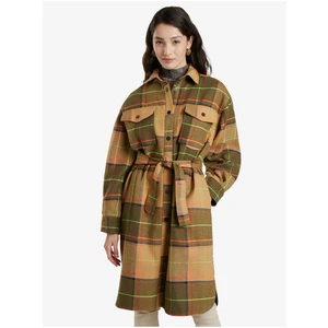 Brown Ladies Checkered Coat Desigual Abrig Checks - Ladies