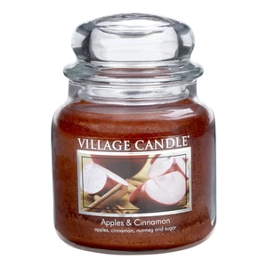 Village Candle Vonná svíčka ve skle Jablko a skořice (Apple Cinnamon) 397 g