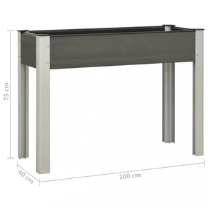 Záhradný vyvýšený záhon drevoplast / kov Dekorhome 100x40x75 cm,Záhradný vyvýšený záhon drevoplast / kov Dekorhome 100x40x75 cm