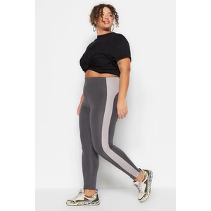 Trendyol Curve Anthracite Skinny Knitted Color Block Sports Leggings