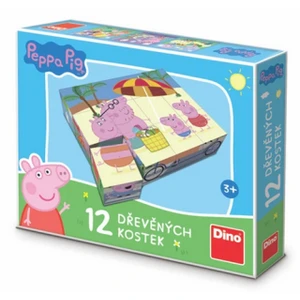 Dino Drevené kocky Peppa Pig 12 kociek