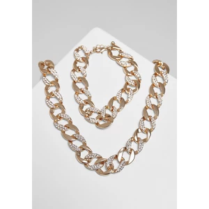 Basic set of gold diamond necklaces and bracelets