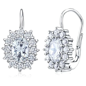Silvego Strieborné náušnice s čírymi Swarovski ® zirkónmi SILVEGOB31571-SW