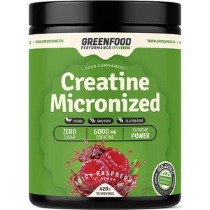 GreenFood Nutrition Performance Creatine Micronized podpora sportovního výkonu příchuť Juicy Raspberry 420 g
