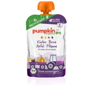 Pumpkin organics BIO Zeleninové pyré z dýně s hruškou, švestkou, oves 8.měsíc 100 g