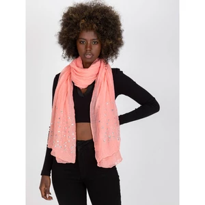 Peach scarf with a decorative application
