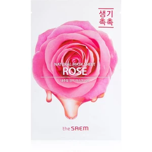 The Saem Natural Mask Sheet Rose plátýnková maska s hydratačním a revitalizačním účinkem 21 ml