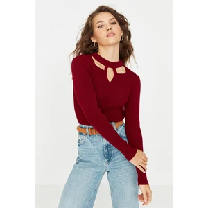 Trendyol Sweater - Burgundy - Regular fit