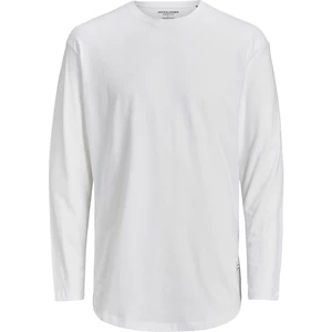 Jack&Jones Pánské triko JJENOA Long Line Fit 12190128 White Relaxed XXL