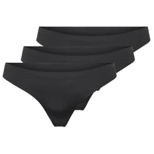 ONLY 3 PACK - dámská tanga ONLTRACY 15211630 Black XS