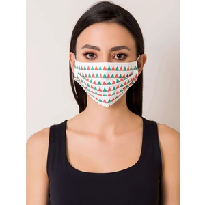 White protective mask with geometric print