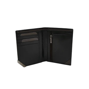 Black and dark brown men's accented wallet