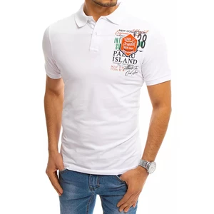 White polo shirt with print Dstreet PX0370