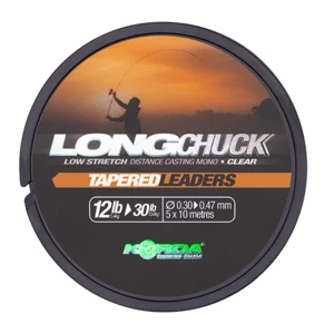 Korda šokový vlasec longchuck tapered leaders clear 5x10 m - 0,30-0,47 mm 12-30 lb