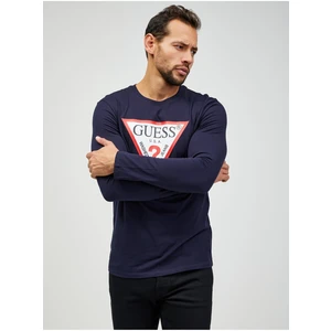 Dark Blue Men's Long Sleeve T-Shirt Guess - Men's