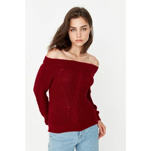 Trendyol Sweater - Burgundy - Regular fit