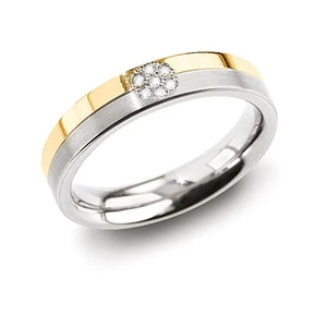 Boccia Titanium Úžasný prsteň z titánu s diamantmi 0129-06 53 mm