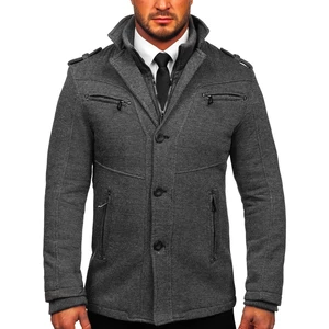 Sivý pánsky zimný kabát Bolf 88803