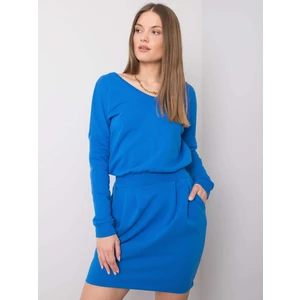 RUE PARIS Dark blue sweatshirt dress