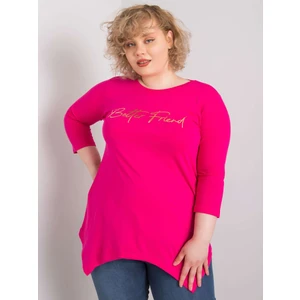 Fuchsia blouse with an inscription