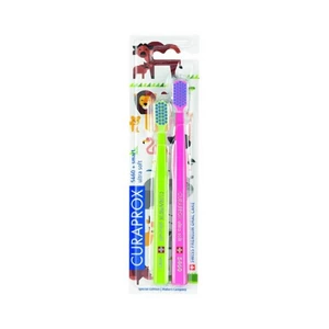 Curaprox Velmi jemný zubní kartáček 5460 Ultra Soft ANIMAL Family Edition 2 ks