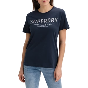 SuperDry Premium Sequin Triko Modrá