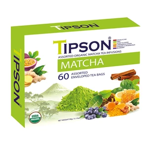 TIPSON Matcha Assorted zelené čaje 60 vrecúšok BIO