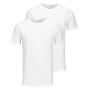 Set of Two White Basic Short Sleeve T-Shirts Jack & Jones Basic - Men