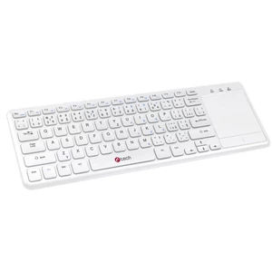 C-TECH Bezdrátová klávesnice s touchpadem WLTK-01 bílá, USB
