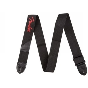 Fender Black Polyester Red Logo Strap