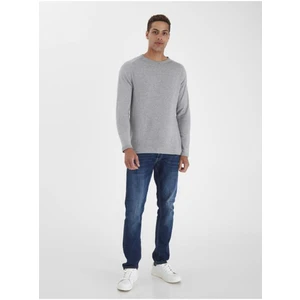 Grey Ribbed Sweater Blend Norun - Men