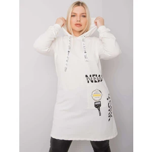 Ecru plus size cotton tunic