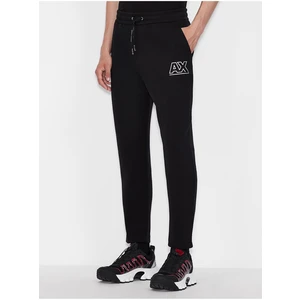 Black Men's Sweatpants with Armani Exchange Print - Men's