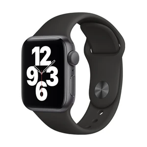 Apple Watch SE GPS, 40mm Space Gray Aluminium Case with Black Sport Band - Regular