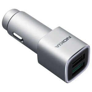 Autós töltő Nokia DC-801 Qualcomm QuickCharge 3.0 | 2x USB, Silver