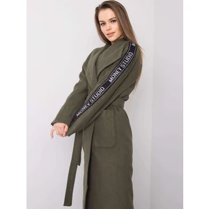 Women´s khaki coat with a belt