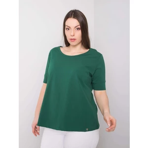 Women's plus size dark green cotton t-shirt