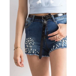Dark blue shorts with pearls