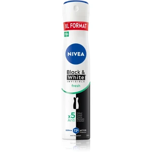 Nivea Black & White Invisible Fresh + Antibacterial antiperspirant v spreji 5 v 1 200 ml