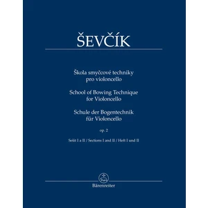 Otakar Ševčík Škola smyčcové techniky pro violoncello op. 2, sešit I a II Noty