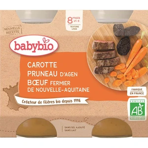 2x BABYBIO Menu mrkev a sušené švestky s hovězím masem (200 g)