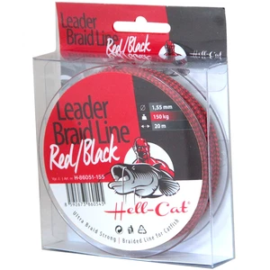 Hell-cat náväzcová šnúra leader braid line red black 20 m-priemer 1,40 mm / nosnosť 125 kg