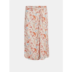 Orange-cream patterned skirt . OBJECT Obdulia - Women