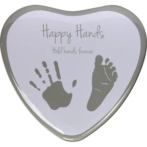 Happy Hands 2D Heart Silver/White sada na otisk miminka