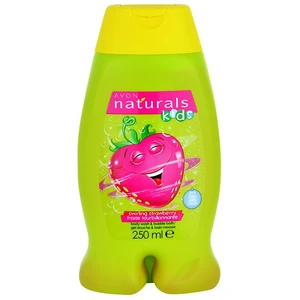 Avon Naturals Kids Swirling Strawberry pěna do koupele a sprchový gel 2 v 1 pro děti 250 ml