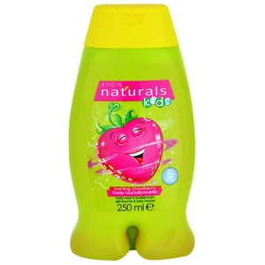Avon Naturals Kids Swirling Strawberry pěna do koupele a sprchový gel 2 v 1 pro děti 250 ml