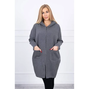 Insulated sweatshirt with a longer back graphite